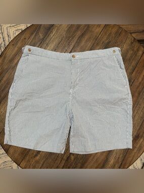 Denim Co | Seersucker Flat Front Shorts